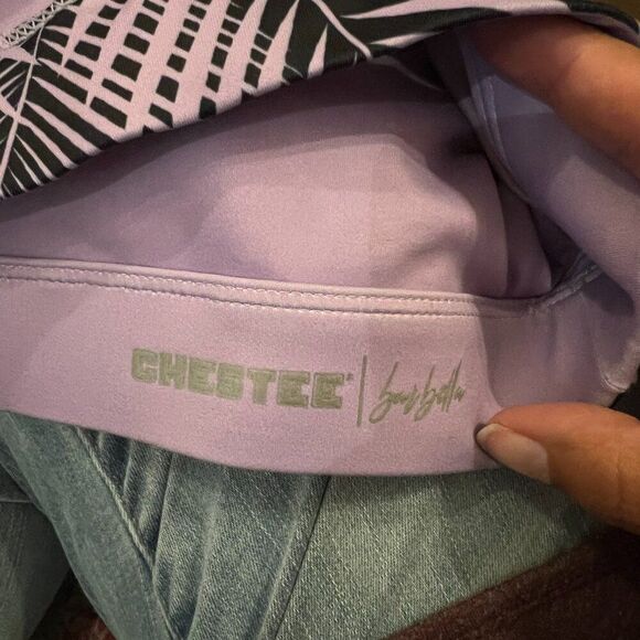 CHESTEE Barbella Ella Lilac Reversible Sports Bra M Chest Pad Removable Cup Pads - Picture 12 of 12